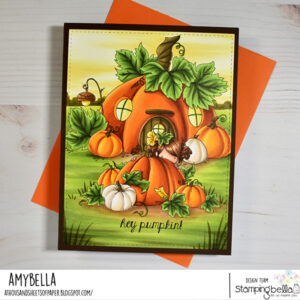 PUMPKIN HOUSE BACKDROP RUBBER STAMP