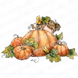 TINY TOWNIE PIPER AT THE PUMPKIN PATCH RUBBER STAMP