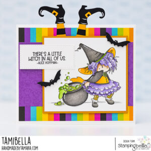 TINY TOWNIE WANDA THE WITCH & HER CAULDRON RUBBER STAMP