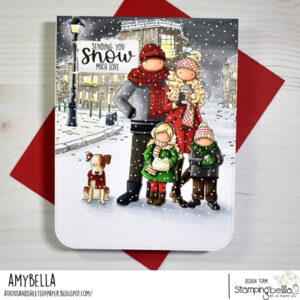 UPTOWN WINTER FAMILY & DOG RUBBER STAMP SET (includes 2 stamps)