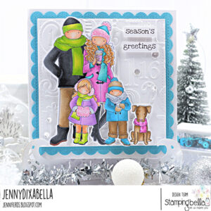 UPTOWN WINTER FAMILY & DOG RUBBER STAMP SET (includes 2 stamps)