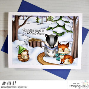 WINTER WOODLAND BACKDROP RUBBER STAMP