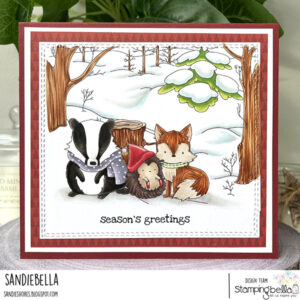 WINTER WOODLAND BACKDROP RUBBER STAMP