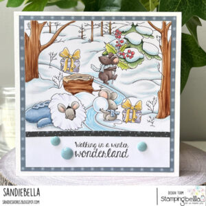 WINTER WOODLAND BACKDROP RUBBER STAMP