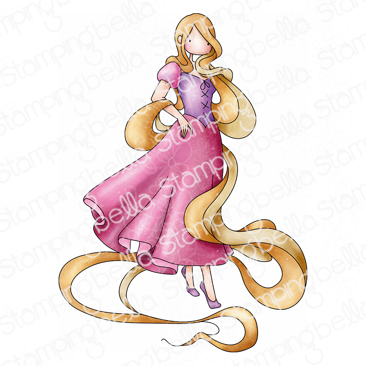 UPTOWN GIRL RAPUNZEL RUBBER STAMP