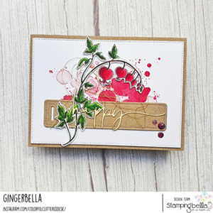 BLEEDING HEART SPRIG RUBBER STAMP