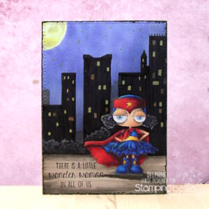 MINI ODDBALL SUPERHERO RUBBER STAMP SET (includes 1 sentiment)