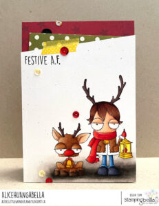 MINI ODDBALL AND HIS REINDEER RUBBER STAMP