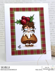 MINI ODDBALL CHRISTMAS PUDDING RUBBER STAMP SET (includes 1 sentiment)