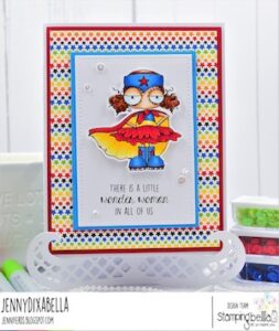 MINI ODDBALL SUPERHERO RUBBER STAMP SET (includes 1 sentiment)