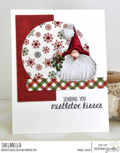 THE GNOME AND THE MISTLETOE RUBBER STAMP SET (includes 1 sentiment)