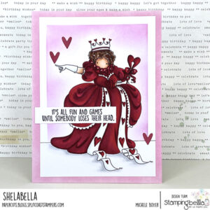 TINY TOWNIE WONDERLAND QUEEN OF HEARTS RUBBER STAMP