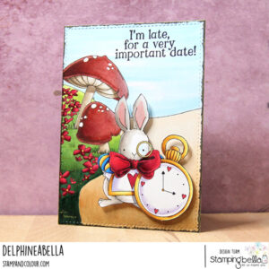 TINY TOWNIE WONDERLAND WHITE RABBIT RUBBER STAMP