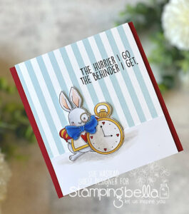 TINY TOWNIE WONDERLAND WHITE RABBIT RUBBER STAMP