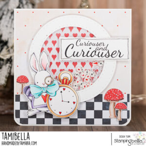 TINY TOWNIE WONDERLAND WHITE RABBIT RUBBER STAMP