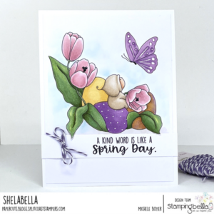 BUNDLE GIRL AMONG TULIPS RUBBER STAMP SET (includes 2 stamps)