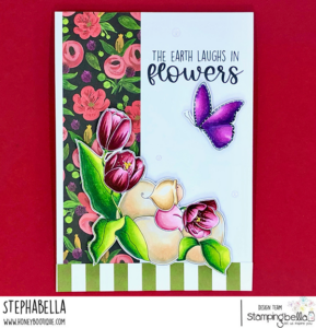 BUNDLE GIRL AMONG TULIPS RUBBER STAMP SET (includes 2 stamps)