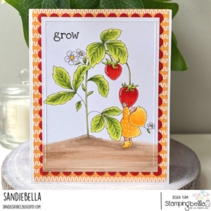 BUNDLE GIRL LOVES STRAWBERRIES RUBBER STAMP