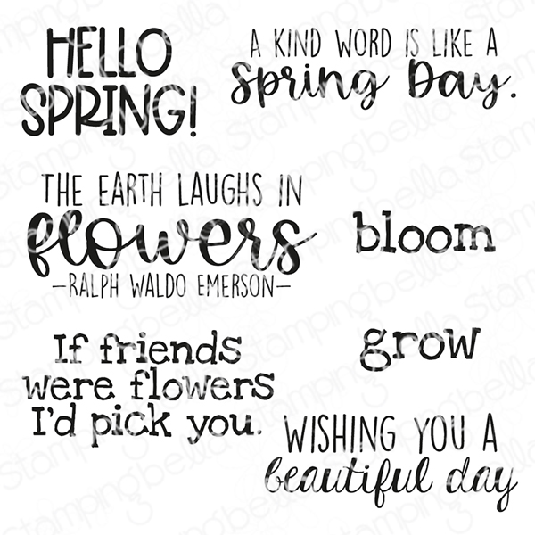 HELLO SPRING SENTIMENT SET (includes 7 stamps)