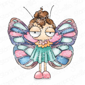 MINI ODDBALL BUTTERFLY GIRL RUBBER STAMP