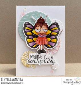 MINI ODDBALL BUTTERFLY GIRL RUBBER STAMP