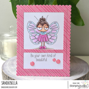 MINI ODDBALL BUTTERFLY GIRL RUBBER STAMP