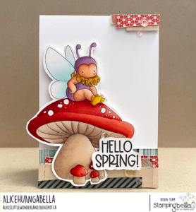 TINY TOWNIE WONDERLAND CATERPILLAR HAS HIS WINGS RUBBER STAMP