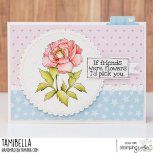 TINY TOWNIE WONDERLAND PEONY RUBBER STAMP