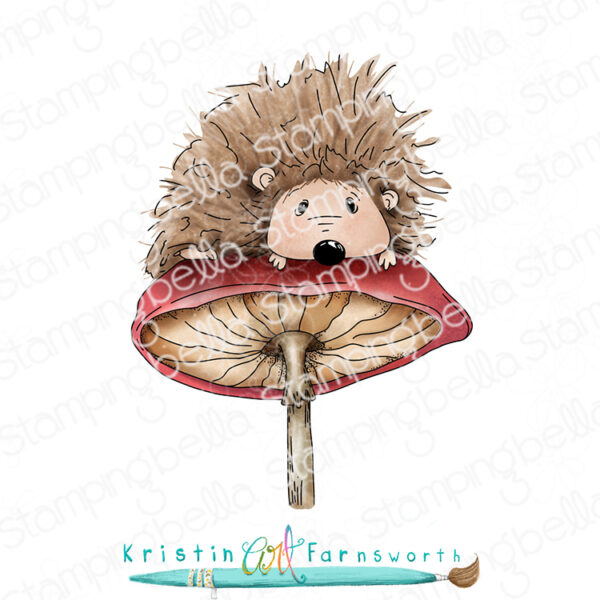 SWEET MUSHROOM HEDGIE RUBBER STAMP