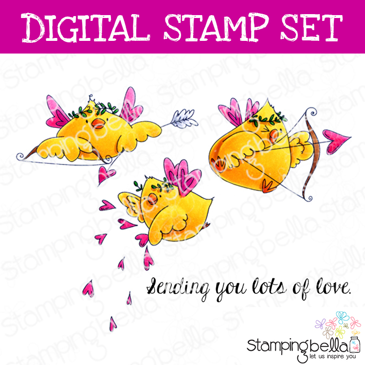 Cupid Chicks digital stamp set from Stamping Bella