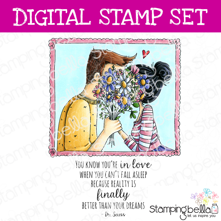 Stamping Bella Close Ups In Love digital stamp set. Cute image and sentiment for card-making and other creative projects.