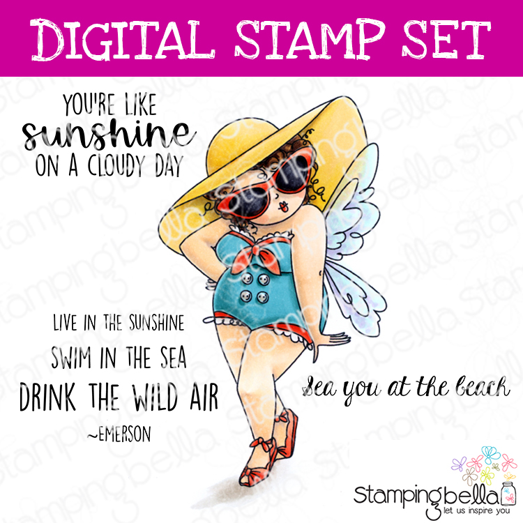 Stamping Bella Edna loves the Ocean digital stamp set. Cute image and sentiments for card-making and other creative projects.